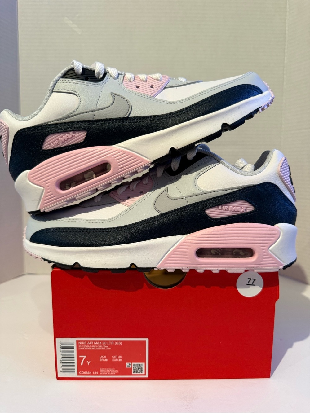 Nike Air Max 90 White, Black & Light Pink